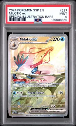 2024 POKEMON SSP EN-SURGING SPARKS SPECIAL ILLUSTRATION RARE MILOTIC EX PSA 9 - Image 1