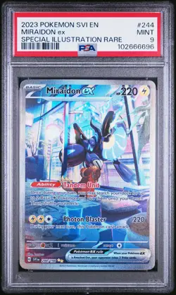 2023 POKEMON SVI EN-SCARLET & VIOLET SPECIAL ILLUSTRATION RARE MIRAIDON EX PSA 9 - Image 1