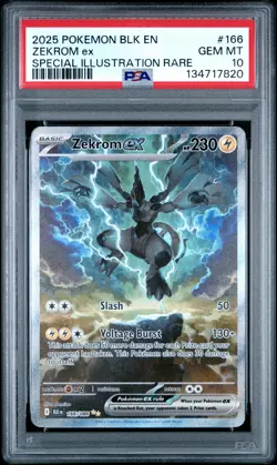2025 POKEMON BLK EN-BLACK BOLT SPECIAL ILLUSTRATION RARE #166 ZEKROM EX PSA 10 - Image 1