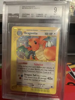 Pokemon TCG 2002 Dragonite Expedition #9 Holo & #43 Rare BGS 9 MINT PAIR - Image 3