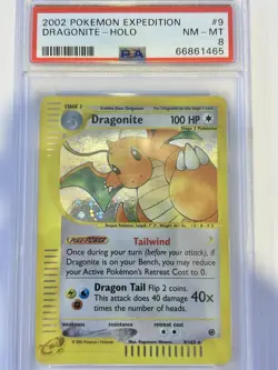 Pokemon Dragonite Expedition Holo Rare #9 PSA 8 9/165 2002 NM-MT - Image 1