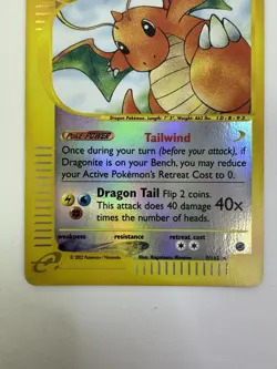 Dragonite Reverse Holo 9/165 Expedition Pokemon Card 2002 NM - Image 3