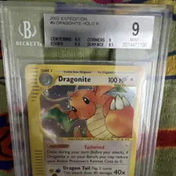 2002 POKEMON EXPEDITION HOLO RARE #9/165 DRAGONITE BGS 9 Mint Super clean - Image 3