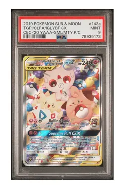 Psa 9 Pokemon Sun & Moon Tag Team GX All Stars #186 TGPI/CLFA/IGLYBF GX #143a - Image 1