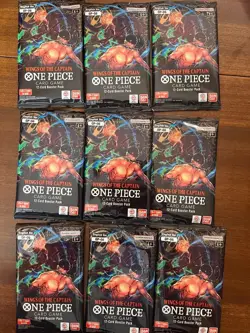 One piece trading card game WINGS OF THE CAPTAIN OP-06 9 Booster Pack Eng LOT - Image 1