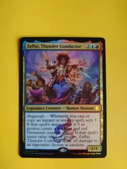 Zaffai, Thunder conductor x2 C21 004 and 331 1 is foil. MTG Card.Mythic Shaman - Image 1