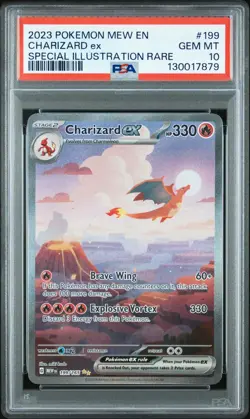2023 POKEMON MEW EN-151 SPECIAL ILLUSTRATION RARE #199 CHARIZARD EX PSA 10 - Image 1