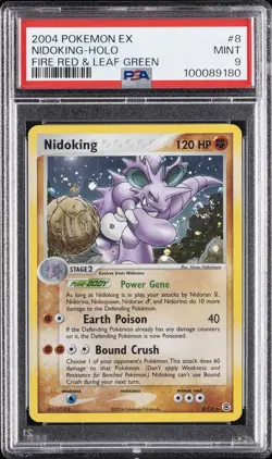 2004 POKEMON EX FIRE RED & LEAF GREEN #8 NIDOKING-HOLO PSA 9 - Image 1