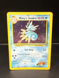 Pokemon TCG Misty's Seadra Holo Rare Gym Heroes Prerelease 9/132 EA - Image 1