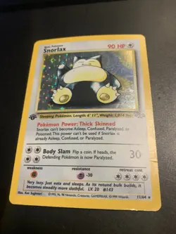 Snorlax 11/64 1st Edition Jungle Holo Foil Vintage Rare Pokemon TCG Card - Image 1