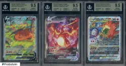 2019-22 Pokemon SWSH BSP 260 261 262 Charizard V Vmax Vstar BGS 9.5 3 Card Lot - Image 1