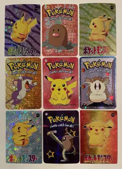 Vintage Pokemon Vending Machine Sticker Card Lot Of 9 Holo Prism Rares Pikachu - Image 1