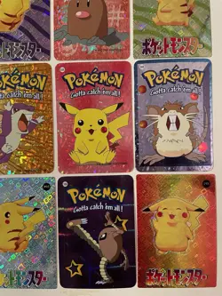 Vintage Pokemon Vending Machine Sticker Card Lot Of 9 Holo Prism Rares Pikachu - Image 4