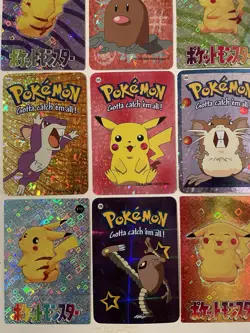 Vintage Pokemon Vending Machine Sticker Card Lot Of 9 Holo Prism Rares Pikachu - Image 5