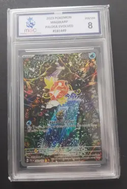 Pokemon TCG Magikarp 203/193 Sv02: Paldea Evolved Holo MGC Graded 8 - Image 1