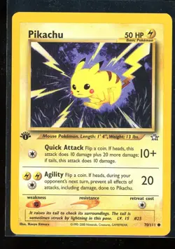 Pikachu 70/111 1st Edition Neo Genesis Vintage 2000 Pokemon Card NM - Image 1
