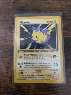 Pikachu 70/111 1st Edition Neo Genesis Vintage 2000 Pokemon Card NM - Image 1
