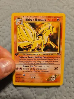 Blaine's Ninetales 21/132 1st Edition Gym Challenge Rare Pokemon Card NM - Image 1
