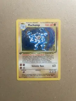 Machamp 8/102 1st Edition HOLO Unlimited Base Set 1999 Pokemon Card Near Mint - Image 1