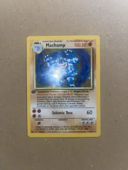 Machamp 8/102 1st Edition HOLO Unlimited Base Set 1999 Pokemon Card Near Mint - Image 2