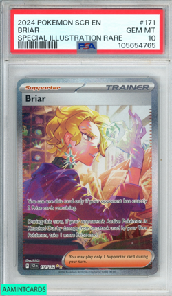 2024 POKEMON SCR EN STELLAR CROWN BRIAR #171 SPECIAL ILLUSTRATION RARE PSA 10 - Image 1