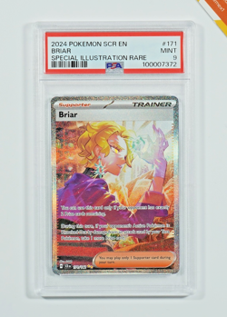 Pokemon PSA 9 Briar #171 Full Art Stellar Crown Special Illustration English - Image 1
