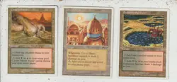 Lot x3 cartes LANDS City of Brass, Sulfurous Springs... MAGIC MTG ENGLISH EX - Image 1