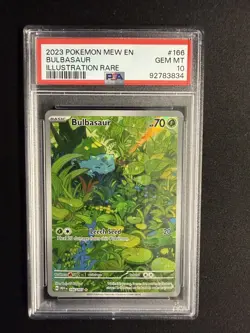 Bulbasaur 166/165 Illustration Rare 2023 Pokemon 151 MEW EN PSA 10 Gem Mint - Image 1