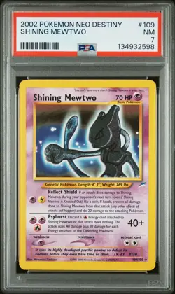 2002 POKEMON NEO DESTINY #109 SHINING MEWTWO PSA 7 - Image 1