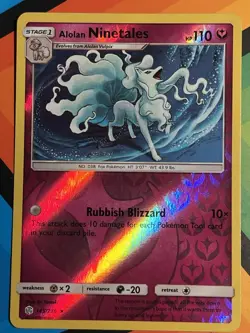 Pokemon Cosmic Eclipse Reverse Holo Rare Alolan Ninetails 145/236 - Image 1