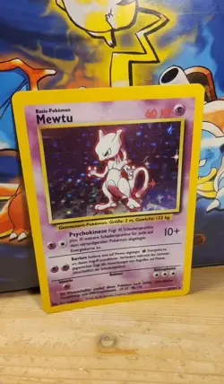 Pokemon TCG Mewtu Holo Rare 10/102 Basis-Set Deutsch 🇩🇪 Exc - Image 1