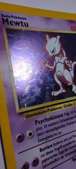 Pokemon TCG Mewtu Holo Rare 10/102 Basis-Set Deutsch 🇩🇪 Exc - Image 3