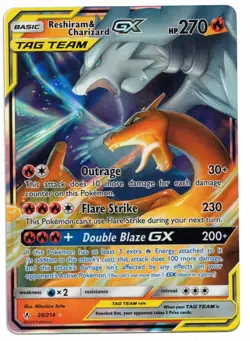 Pokemon Card: Reshiram & Charizard GX 20/214 S&M Unbroken Bonds Ultra Rare! NM - Image 1