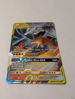 Reshiram & Charizard GX Holo Ultra Rare Tag Team SM Unbroken Bonds 20/214 - Image 2