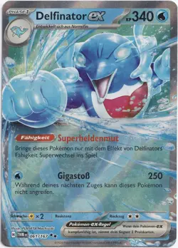 Pokemon Delfinator ex Double Rare Maskerade im Zwielicht 061/167 NM Deutsch - Image 1