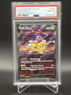 2023 POKEMON SWORD & SHIELD CROWN ZENITH #GG41 FULL ART/RAIKOU V PSA 10 - Image 1