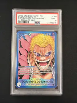 Donquixote Doflamingo OP01-060 Leader Alt Art PSA 9 One Piece CCG Romance Dawn - Image 1