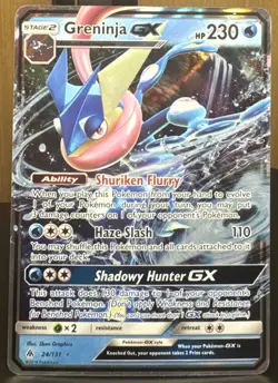 Pokemon TCG Greninja GX 24/131 Sm-Forbidden Light Ultra Rare FULL ART Holo Card - Image 1