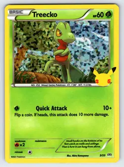 Treecko 3/25 2021 McDonald's 25th Anniversary Pokemon Card TCG Promo Holo - Nm - Image 1