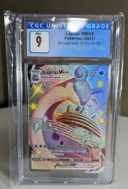 Lapras Vmax SV111/SV122 Pokemon Card Shining Fates CGC Graded 9 Mint PSA - Image 1