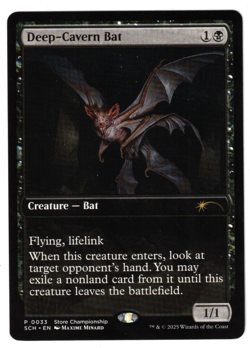 MTG DEEP-CAVERN BAT STORE CHAMPIONSHIP PROMO BLACK CREATURE NM STANDARD DISCARD - Image 1