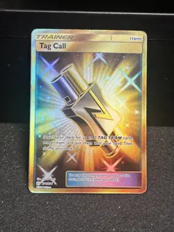 Pokemon Tag Call Cosmic Eclipse Full Art SM Gold Holo Card 270/236 Secret Rare - Image 1