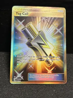 Pokemon Tag Call Cosmic Eclipse Full Art SM Gold Holo Card 270/236 Secret Rare - Image 5