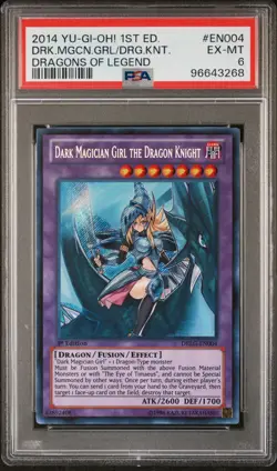 2014 YU-GI-OH! DRAGONS OF LEGEND DARK MAGICIAN GIRL THE DRAGON KNIGHT PSA 6 - Image 1