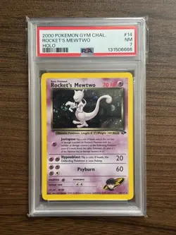 2000 POKEMON GYM CHALLENGE HOLO-1ST EDITION #14 ROCKET'S MEWTWO PSA 7 - Image 1