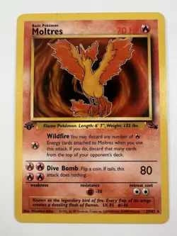 Pokemon TCG Moltres Fossil 27/62 Non-Holo 1st Edition Rare Card Lp+ - Image 1