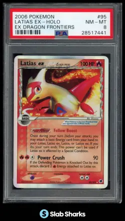 2006 POKEMON EX DRAGON FRONTIERS #95/101 LATIAS EX HOLO PSA 8 - Image 1