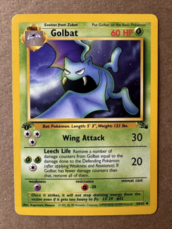 Golbat 34/62 Fossil 1st Edition Non-Holo Uncommon Pokemon Card NM+ - Image 1