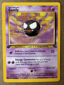 Gastly 33/62 Fossil 1st Edition Non-Holo Uncommon Pokemon Card NM+ - Image 1