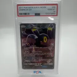 PSA 10 Umbreon GX Ultra Rare Full Art Pokemon Sun And Moon Base Set 80/149 - Image 1